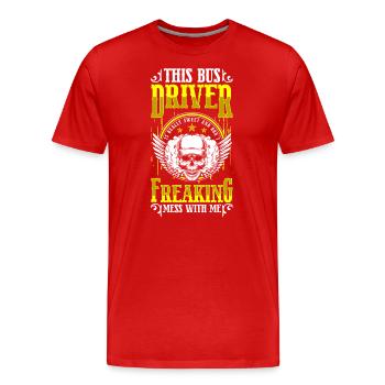 Bus profession transport - Men's Premium Organic T-Shirt - red - Front - Damien (186cm)