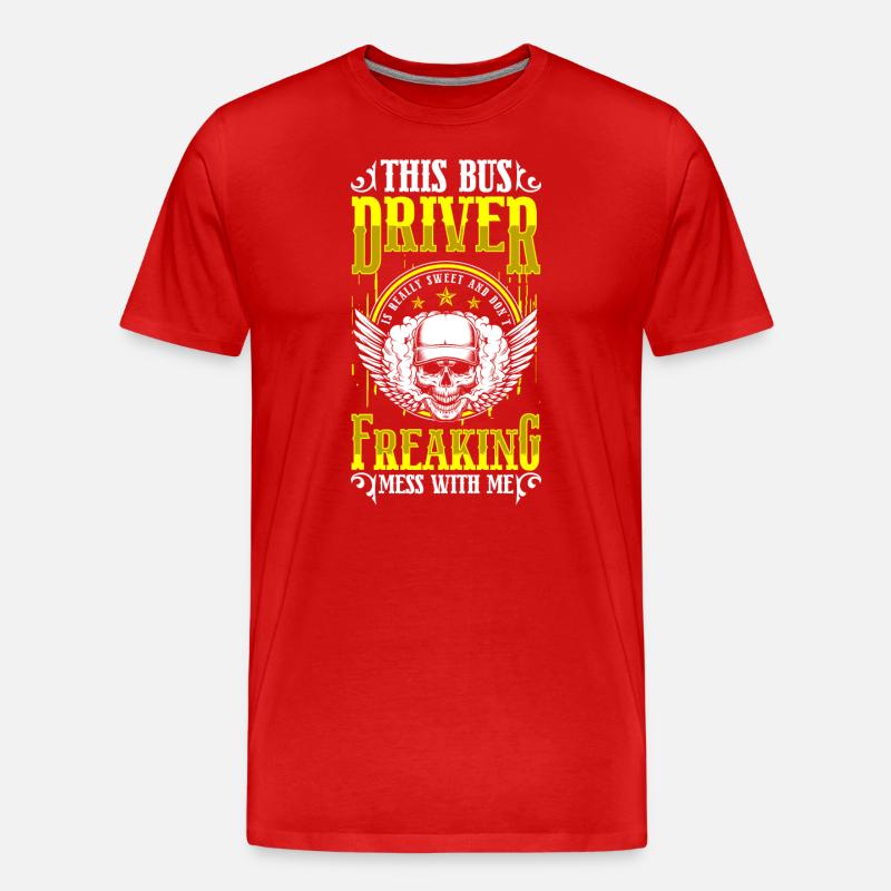 Bus beruf transport - Männer Premium Bio T-Shirt - Rot