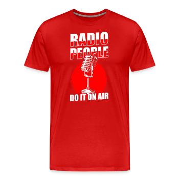 Moderator Ansager Hobby Retro - Männer Premium Bio T-Shirt - Rot - Vorne - Damien (186cm)