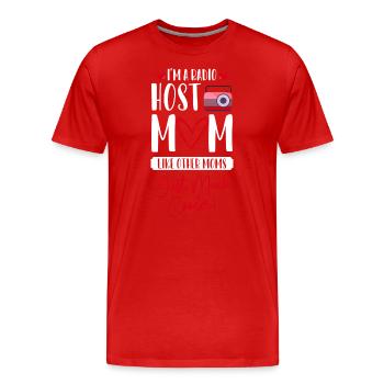 Présentateur, annonceur, conférencier de programme, émission - T-shirt bio Premium Homme - rouge - Devant - Damien (186cm)