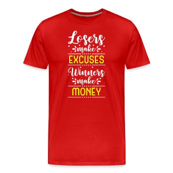 Argent Prospérité Dollar Motivation - T-shirt bio Premium Homme - rouge - Devant - Damien (186cm)