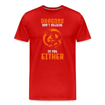 Fantasy Asia Fire Creature - Men's Premium Organic T-Shirt - red - Front - Damien (186cm)