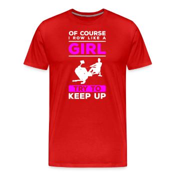 Rowing Rudder Muscles - Men's Premium Organic T-Shirt - red - Front - Damien (186cm)