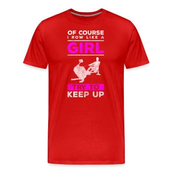 Rameur rameur gymnase de résistance - T-shirt bio Premium Homme - rouge - Devant - Damien (186cm)
