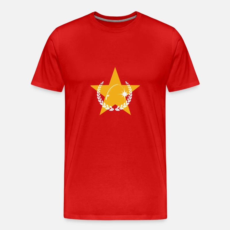 Angler - Männer Premium Bio T-Shirt - Rot