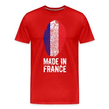 Made In France / France / République française - Men's Premium Organic T-Shirt - red - Front - Damien (186cm)