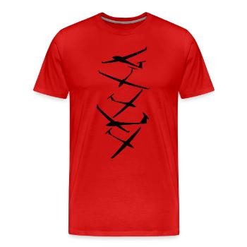 Gliders | Gliding Pilot Thermal Gifts - Men's Premium Organic T-Shirt - red - Front - Damien (186cm)