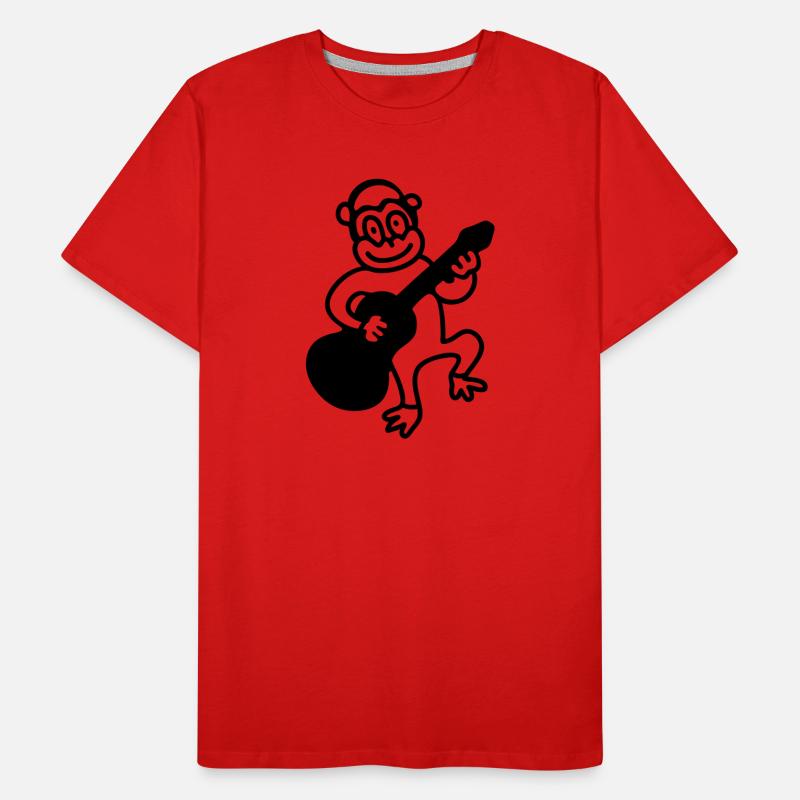 Affe spielt Gitarre - Line Männer Premium Bio T-Shirt