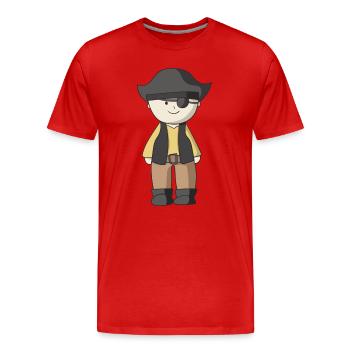 pirate - T-shirt bio Premium Homme - rouge - Devant - Damien (186cm)