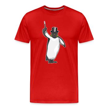 Baguette magique pingouin - T-shirt bio Premium Homme - rouge - Devant - Damien (186cm)