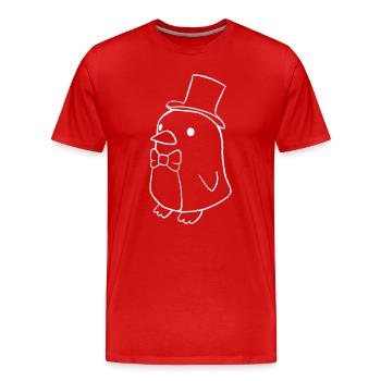 Pinguin Magier - Männer Premium Bio T-Shirt - Rot - Vorne - Damien (186cm)