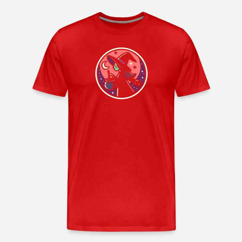 Hexe Comic - Männer Premium Bio T-Shirt - Rot