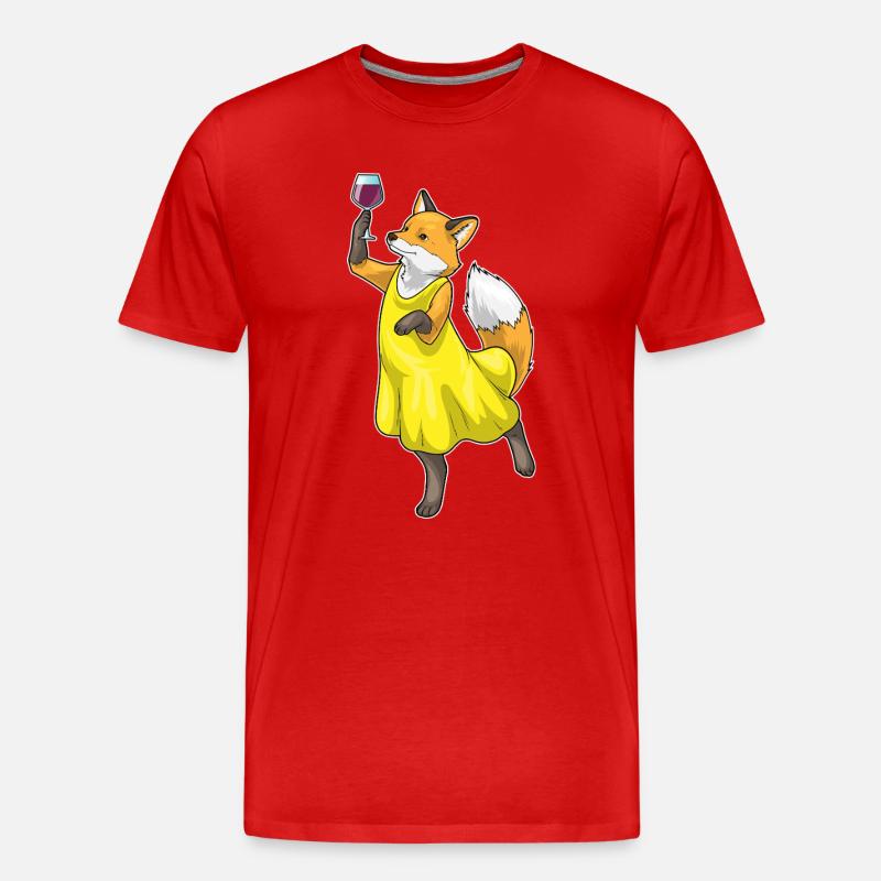 Fuchs Rotwein - Männer Premium Bio T-Shirt - Rot