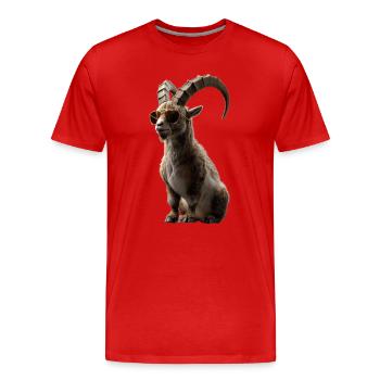 Steinbock Ziege Alpensteinbock Capricorn Ziegen - Männer Premium Bio T-Shirt - Rot - Vorne - Damien (186cm)