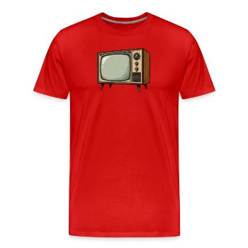 Retro Fernseher Illustration - Männer Premium Bio T-Shirt - Rot - Vorne - Damien (186cm)