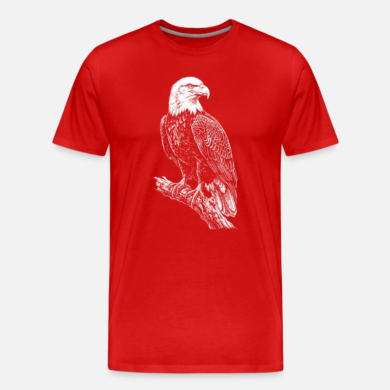 Silhouette d’aigle perché - T-shirt bio Premium Homme - rouge