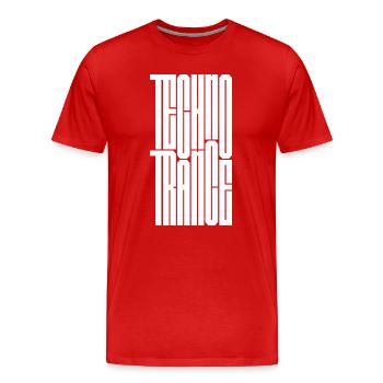 Design du logo Techno Trance - T-shirt bio Premium Homme - rouge - Devant - Damien (186cm)