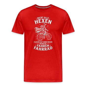 Nicht alle hexen fliegen auf einem Besen Manche - Männer Premium Bio T-Shirt - Rot - Vorne - Damien (186cm)