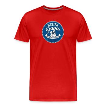 Bester Papa Mit Abstand - Männer Premium Bio T-Shirt - Rot - Vorne - Damien (186cm)