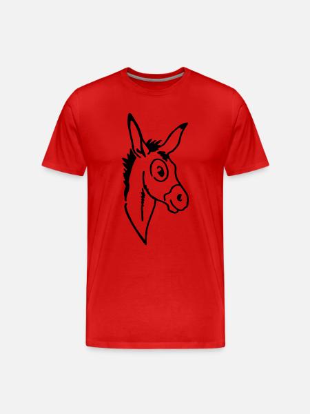Esel - Männer Premium Bio T-Shirt - Rot