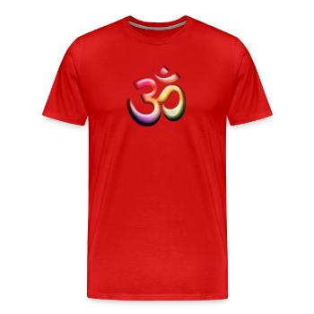 Om / Aum Symbol 3D bunt - Männer Premium Bio T-Shirt - Rot - Vorne - Damien (186cm)