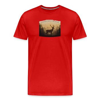 Né pour errer - T-shirt bio Premium Homme - rouge - Devant - Damien (186cm)