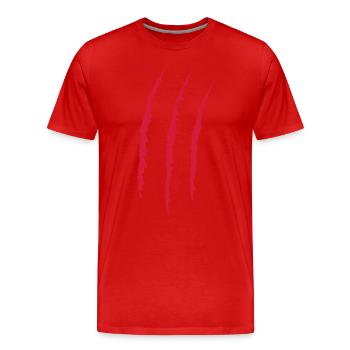 Kratzer - Männer Premium Bio T-Shirt - Rot - Vorne - Damien (186cm)