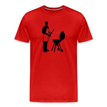 Griller - T-shirt bio Premium Homme - rouge - Devant - Damien (186cm)