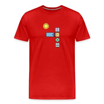 Photovoltaiksystem - Männer Premium Bio T-Shirt - Rot - Vorne - Damien (186cm)