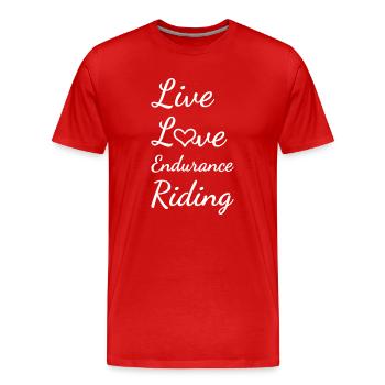 Rider Live Love Endurance Riding - Männer Premium Bio T-Shirt - Rot - Vorne - Damien (186cm)
