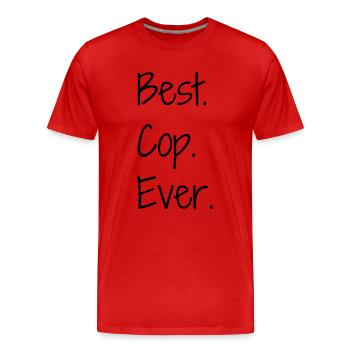 Police / Policier / Flic / Sécurité - T-shirt bio Premium Homme - rouge - Devant - Damien (186cm)
