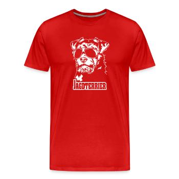 Hunting Terrier Cool Sunglasses Dog Dog Wilsigns - Men's Premium Organic T-Shirt - red - Front - Damien (186cm)
