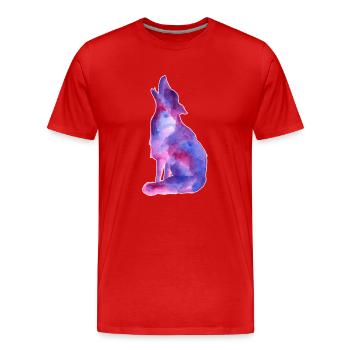 Galaxy Wolf - Männer Premium Bio T-Shirt - Rot - Vorne - Damien (186cm)