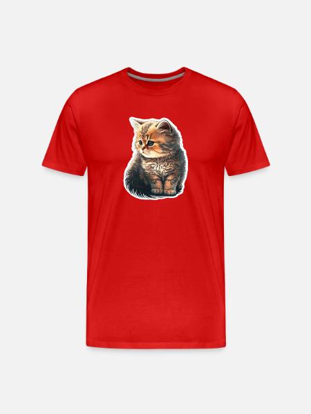 Cute Kitten - Men's Premium Organic T-Shirt - red