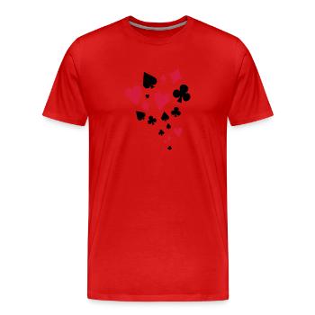 Poker - Männer Premium Bio T-Shirt - Rot - Vorne - Damien (186cm)