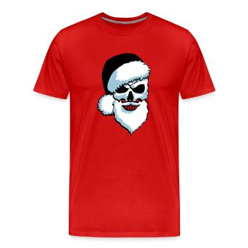 Totenschädel Weihnachtsmann - Männer Premium Bio T-Shirt - Rot - Vorne - Damien (186cm)