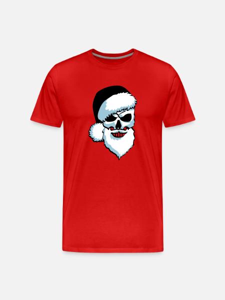 Totenschädel Weihnachtsmann - Männer Premium Bio T-Shirt - Rot