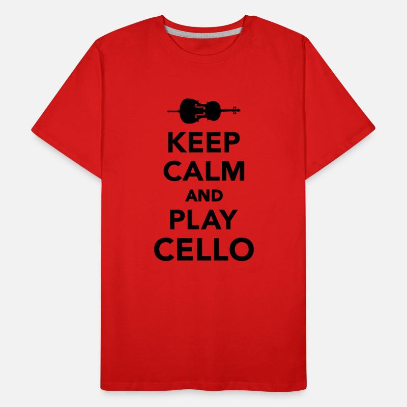 Keep calm and Play Cello T-shirt bio Premium Homme