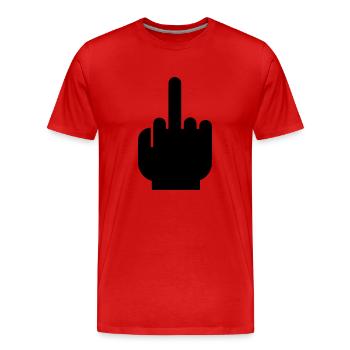 Fuck - Männer Premium Bio T-Shirt - Rot - Vorne - Damien (186cm)