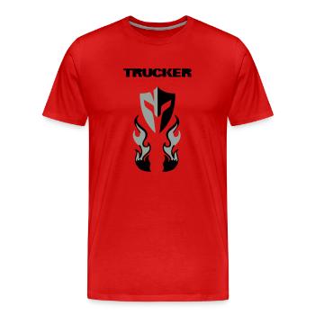 Trucker  Brust - Männer Premium Bio T-Shirt - Rot - Vorne - Damien (186cm)