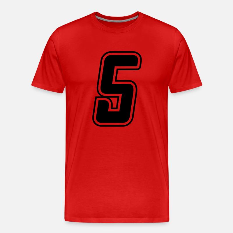 Startnummer 5 - Männer Premium Bio T-Shirt - Rot