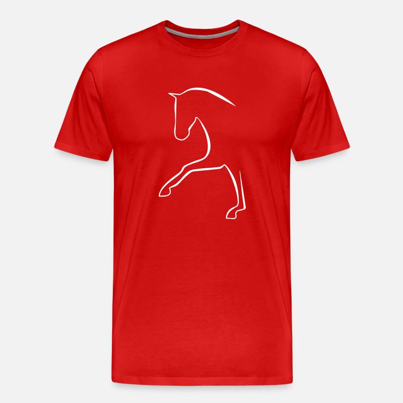 Pferd - Männer Premium Bio T-Shirt - Rot