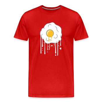 graffiti gouttes oeuf au plat cuisiner frire nourriture oeuf - T-shirt bio Premium Homme - rouge - Devant - Damien (186cm)