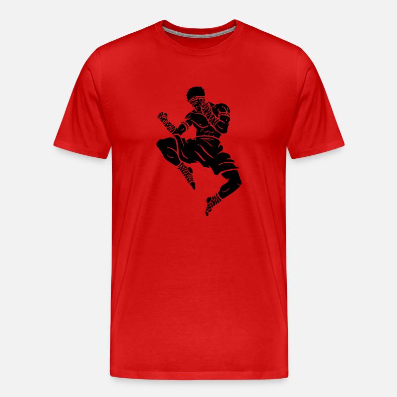Flying Knee (a) - Männer Premium Bio T-Shirt - Rot