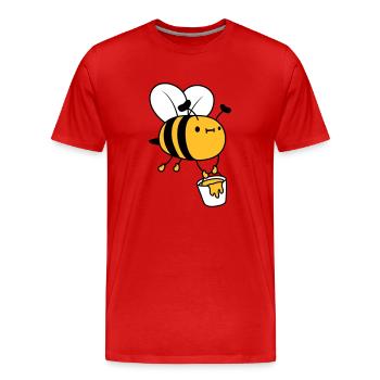Honey Bucket Bee - Men's Premium Organic T-Shirt - red - Front - Damien (186cm)