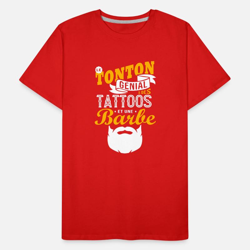 the awesome uncle has tattoos and a gift beard Men's Premium Organic T-Shirt