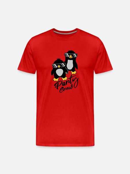 Party Crew Penguin Friends - Men's Premium Organic T-Shirt - red