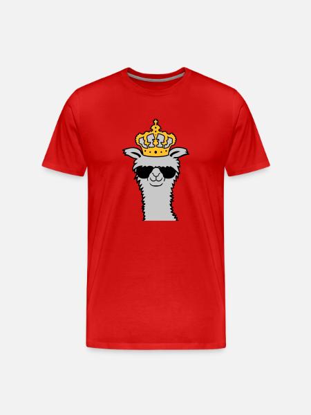 King Llama sunglasses cool - Men's Premium Organic T-Shirt - red