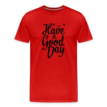 Bonne journée - T-shirt bio Premium Homme - rouge - Devant - Damien (186cm)