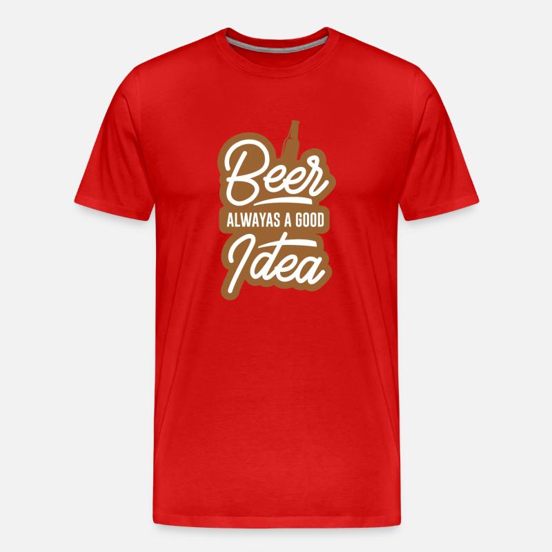 Bier Immer Eine Gute Idee - Männer Premium Bio T-Shirt - Rot